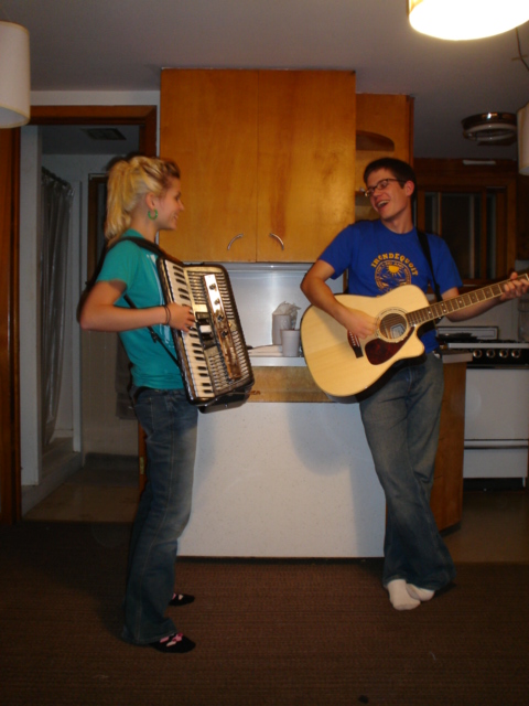 Alicia and I sing